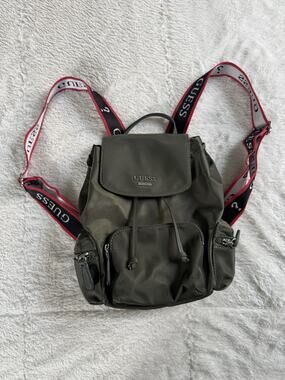 GUESS Women's Army Green Retro Y2K Backpack with Logo Adjustable Straps